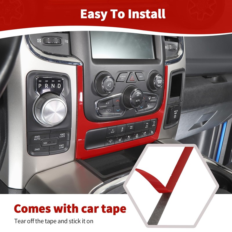 RT-TCZ for RAM Red Center Dash AC Switch Panel Trim