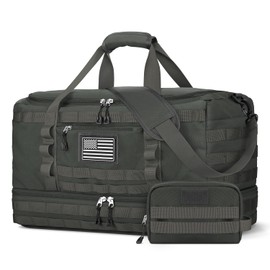 ETRONIK Travel Bag for Men Women, Gym Bag & Tactical Duffle Bags for Travel, Carry on with Toiletry Bag and Shoe Compartment, Weekender Overnight Trip with Wet Pocket for Workout Medical, Gray