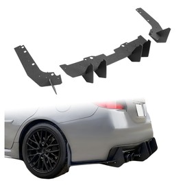 KUAFU Rear Bumper Diffuser Compatible with 2015-2021 Subaru WRX STI Black Rear Bumper Lip Spats Winglet Splitter Diffuser Aprons (Center & Side)