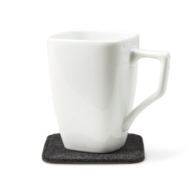 Wolvende Premium Felt Drink Coasters | Square Dark Grey Set