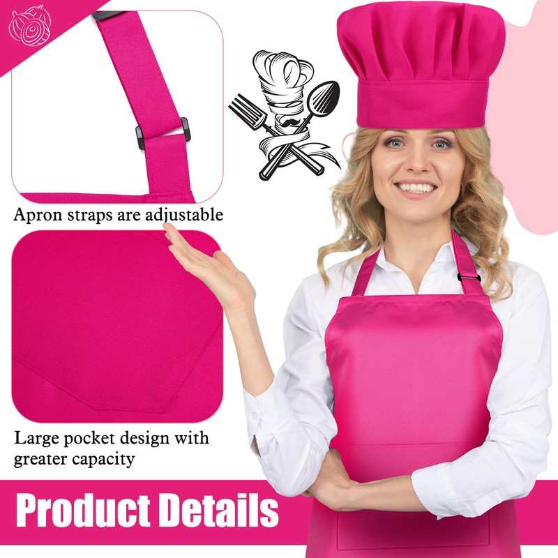 SATINIOR 2 Pcs Chef Costume for Women Men Chef Hat