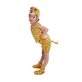 MATISSA Kids Sleeveless Animal Costumes Children's Summer Fancy Dress Pajama Party Cosplay (Tiger, L (For kids 105-120 cm tall))