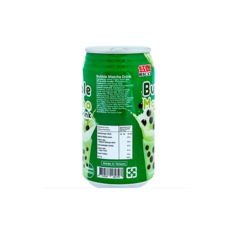TaiWan Classic Bubble Milk Tea Drink 12.3 oz (Matcha, 24