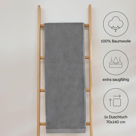 s.Oliver Bath Towel 70 x 140 cm - 100% Cotton, 600 g/m², Soft & Absorbent, Bath Towel Grey