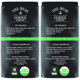 The Bean Coffee Company Organic Premium Espresso, Dark Roast, Whole Bean, 16-Ounce Bags (Pack of 2)