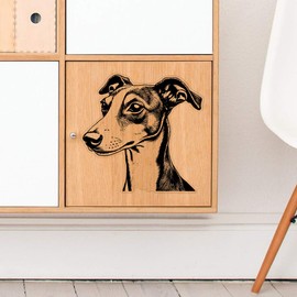 Large 210mm 'Whippet Dog' Transparent/Clear Sticker Decal for Windows/Cars/Walls (DC00138702)