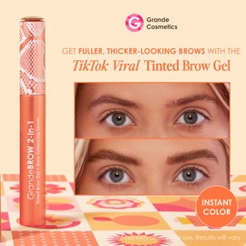 Grande Cosmetics GrandeBROW 2-In-1 Tinted Brow Gel + Brow Enhancing Serum, Taupe