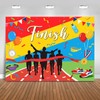 Fitumiw Marathon Finish Backdrop 7x5ft Congratulations Finishing Marathon Decorations Background