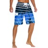 unitop Men's Beachwear Swim Trunks Quick Dry Striped Drawstring Blue-1