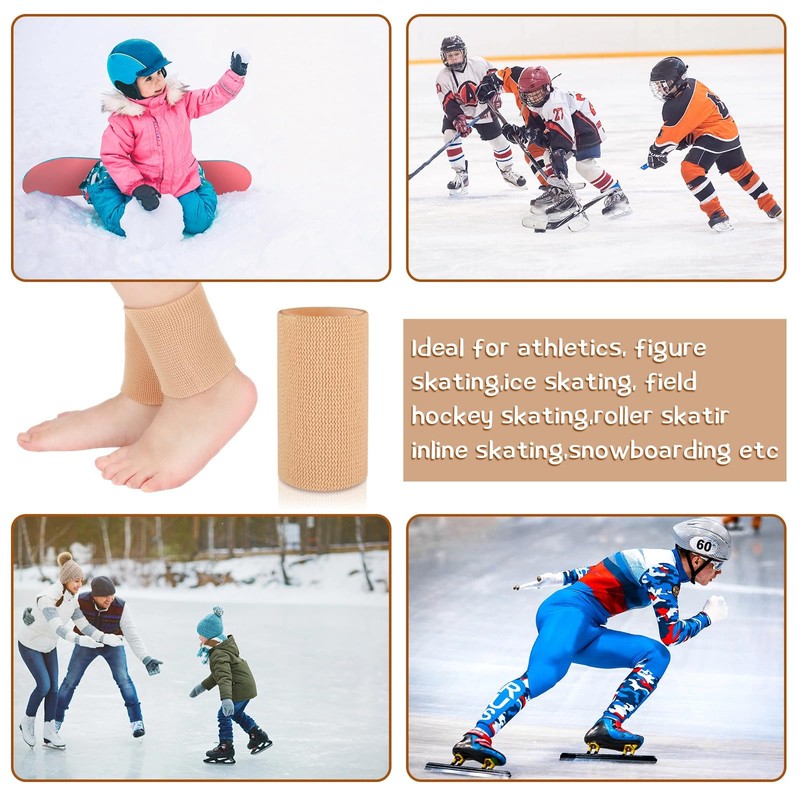 Suhine 4 Pcs Ankle Sleeve Ankle Gel Sleeves Ice Skate