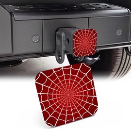 NITAHHHY 2" Trailer Hitch Cover,Spider Web on Red Rubber Towing Hitch Tube Cover Hitch for Men Women, Sturdy Receivers Plug Accessories for Pickups Trucks Cars