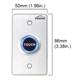 Visionis 2 Pack FPC-7516 VIS-7005 Indoor Ultra Thin Push + Touch to Exit Button for Door Access Control with LED Light NC COM and NO Outputs