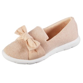 isotoner Zenz Womens Slip-On Slipper, With A Lightweight Stretch Hatch Knit Fabric and Soft Tie Bow