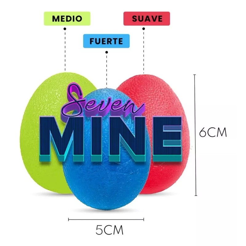 Seven Mine Pelotas De Gel Forma Huevo Rehabilitación Ejercicio 3pzas