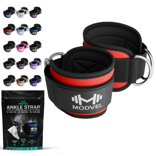 MODVEL Ankle Straps for Cable Machines - Adjustable, Comfortable Gym