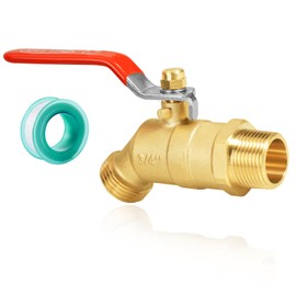 SIGURANTA 3/4" NPT/MIP Brass Male Hose Faucet, Water Spigot with 3/4" Male GHT Thread, Heavy-Duty Outdoor Hose Full-Flow Valve Outdoor Faucet (3/4" NPT Inlet Long Handle)