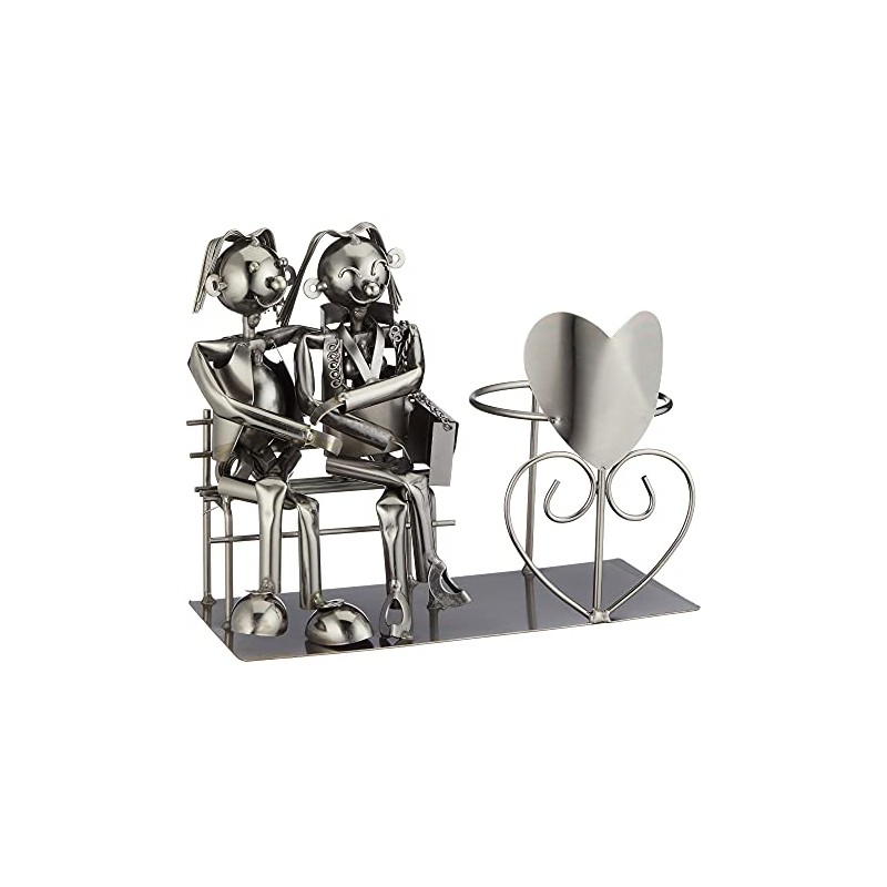 Cepewa Metal Wedding Couple Bottle Holder Wedding Gift for Bottles