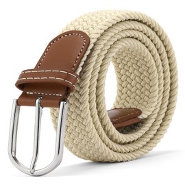 GAEKEAO Elastic Braided Belt for Men 1 3/8" Stretch Woven Belt for Golf Casual Pants Shirts Jeans