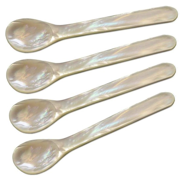 EDZARD Set of 4 Egg Spoons Mother of Pearl (Round