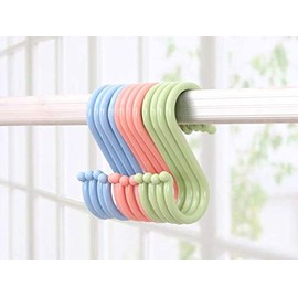 Dusenly 24pcs Colorful Plastic S Shaped Hook Hanger S Hanging Hooks Towel Clothes Hook for Bathroom, Bedroom, Office and Kitchen, Size 6.8 * 3cm