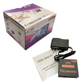 Splitter Hdmi 1 x 2 Divisor De Señal 2k 4k 3D Conecta 2 TV 2 Salidas de Video