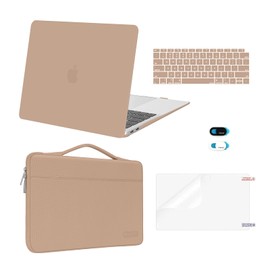 MOSISO Compatible with MacBook Air 13 inch Case M1 Chip 2021 2020 2019 2018 Release A2337 A2179 A1932 Retina Display, Plastic Hard Shell Case&Bag&Keyboard Skin&Webcam Cover&Screen Film, Bronze Brown