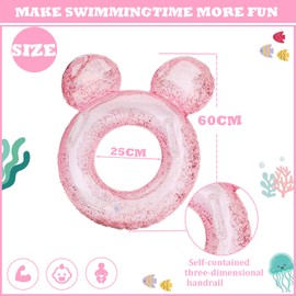 70cm Pink Minnie Inflatable Swimming Ring Pool Ring for Kids,Girls Rubber Rings for Pool Toys,Inflatable Swim Ring Pool Floats,Floating Ring Pool Inflatables for Swimming Pool Summer Beach Water Party