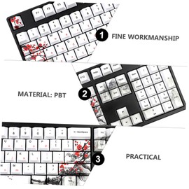 Operitacx 1 Set Beautiful Replacement Keycaps Set for Mechanical Keyboards Original Height Durable Dye Sublimated Design Easy Installation Accessory for Custom Keyboards
