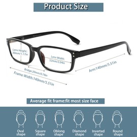 Kerecsen 6-Pack Reading Glasses Blue Light Blocking,Spring Hinge Readers for Men Women,Computer Eyeglasses (6 Mix Color-2, 2.50, x)