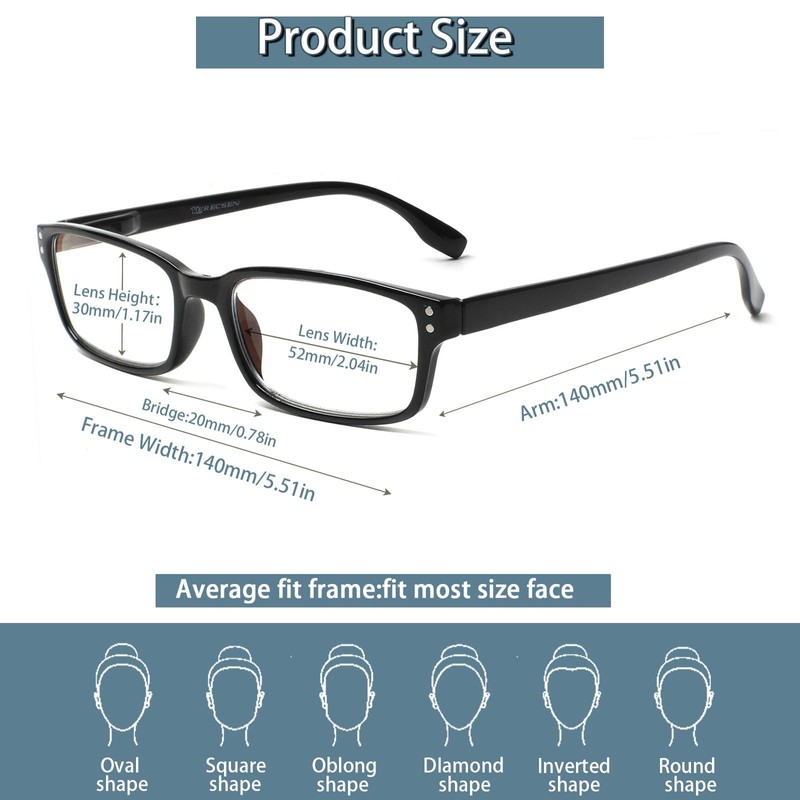 Kerecsen 6-Pack Reading Glasses Blue Light Blocking,Spring Hinge Readers for