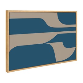 Kate and Laurel Sylvie Eye Catching Sleek Abstract 6 Teal and Tan Framed Canvas Wall Art by The Creative Bunch Studio, 23x33 Natural, Modern Contemporary Art for Wall