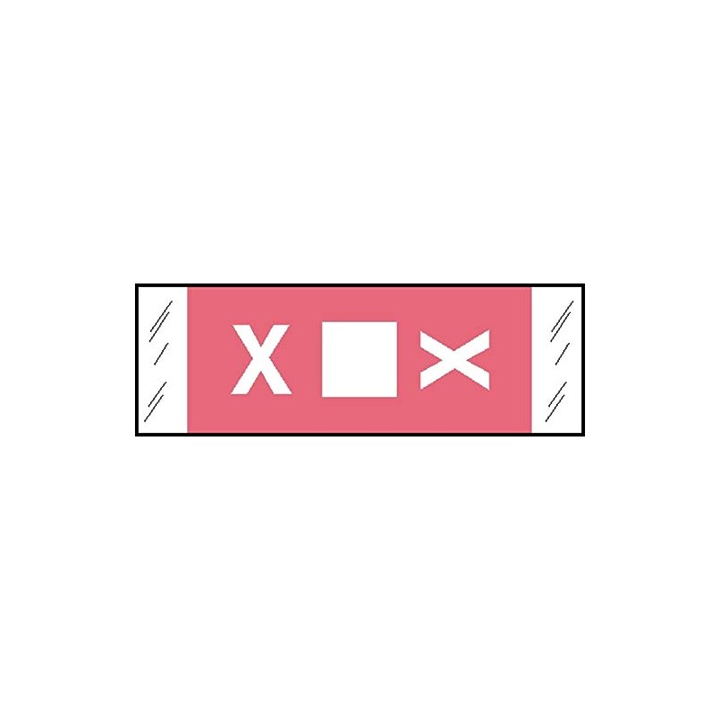 Tabbies Original COL'R'TAB 81950 Alpha Labels, Pink, X, Horizontal/Vertical, Made