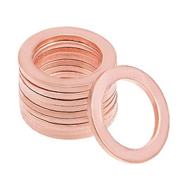 sourcing map 10Pcs 14mm x 20mm x 1.5mm Copper Flat Washer for Screw Bolt