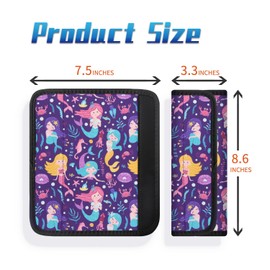 2Pack Seat Belt Cover for Kids, Cute Mermaid Pattern Car Seat Belt Pads Cover for Girls and Boys, Kid's Seat Belt Cushion, Shoulder Strap Pad (Mermaid)