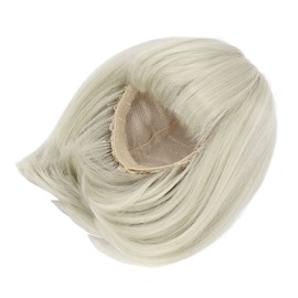 Fdit Doll Wig, Internal Mesh Straight Bang Shoulder Length Short Hair Soft Fiber Easy Cutting for 1/3 BJD Dolls (Green)