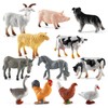 BEHAHAI 12pcs Farm Animal Figures Toys, Mini Plastic Farm Animals