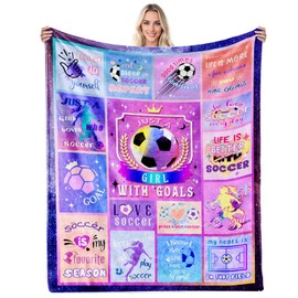 Soccer Gifts for Girls Gifts for Soccer Players Girls Soccer Blanket for Girls, Teen Girls Soccer Gifts, Soccer Lovers Gifts, Soccer Team Gifts 40"X50" Blanket, Christmas, Holiday, Thanksgiving Gifts
