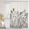 Riyidecor Clawfoot Tub Extra Wide Shower Curtain 180Wx72H Inch Flower