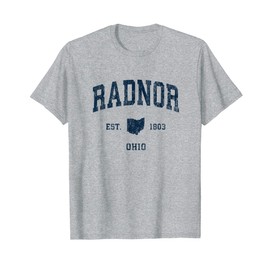 Radnor Ohio OH Vintage Athletic Navy Sports Design T-Shirt