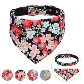 Vaburs Dog Collar and Dog Bandana, Pet Collar Fancy Dog Collar with Bandana for Small Medium and Large Dogs Adjustable(Xs-Black)