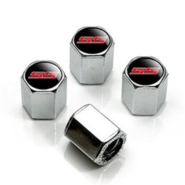 yzyshangmao SS Logo Zinc Alloy Chrome Tire Valve Caps (Silver)