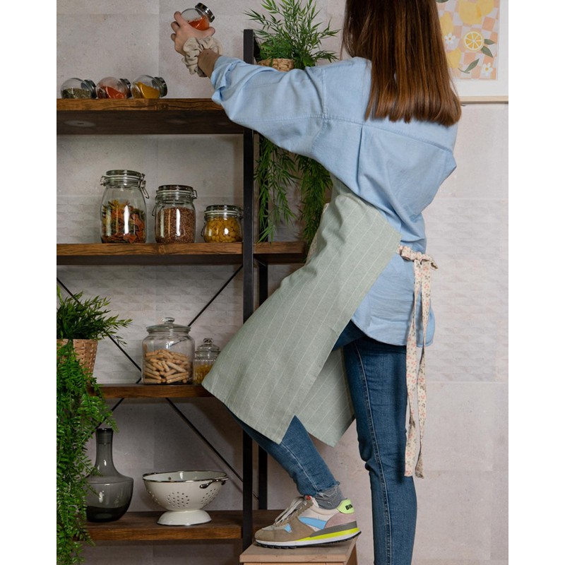 Sancarlos Recycled Noma Kitchen Apron with Pocket, Green, Cotton Material