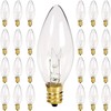 25 Pack Candle Light Bulbs, C26 Clear Torpedo Tip Candelabra