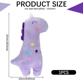 Seat Belt Pillow Animal Seatbelt Covers for Teenagers，Vehicle Animal Travel Shoulder Neck Support Protector Pillow Car Seat Belt Cushion for Girls and Boy