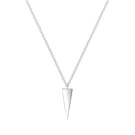 Tiny Sterling Silver Charm Necklace | Multiple Options Available | Minimalist Jewelry for Women and Girls (Tiny Geometric Triangle Necklace)