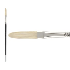 Creative Mark Pro Stroke Premium White Chungking Hog Bristle Artist Paint Brush - Long Filbert # 6 - Natural Bristle Brush w/Great Control Suitable for Oils, Watercolors, Acrylics, Alkyds, Caseins