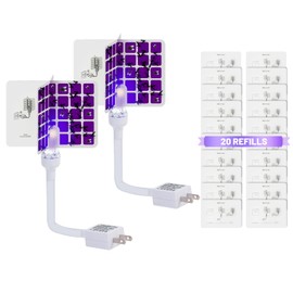 Fruit Fly Traps for Indoors, Gnat Traps for House Indoor (2 Device + 18 Refills) Plug-in Lights Bug Zapper, Gnat Killer Indoor, Flying Insect Trap for Gnats, Flies, Moth