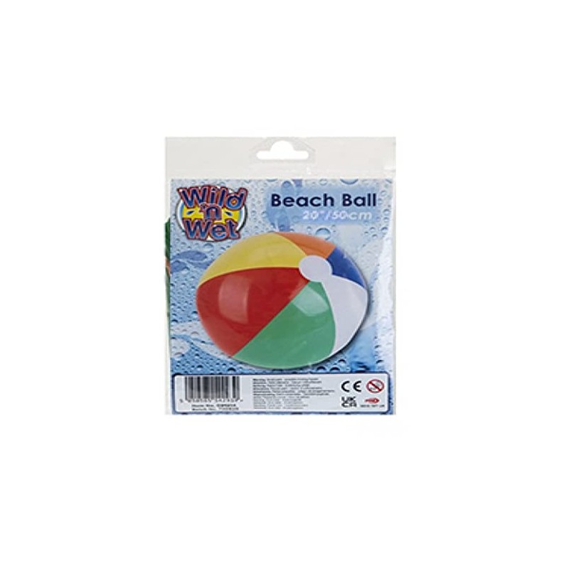 PMS Inflatable Multi-Coloured Shiny Beach Ball – 20 Inch Inflatable