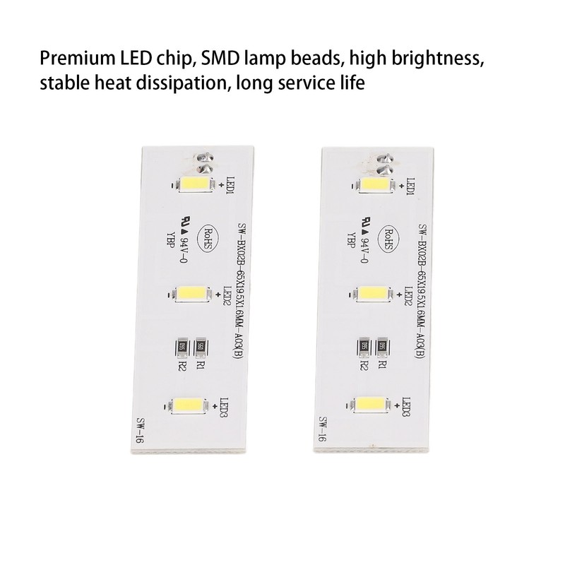 2Pcs Refrigerator LED Light Strip Bar Replacement Freezer Refrigerator Light