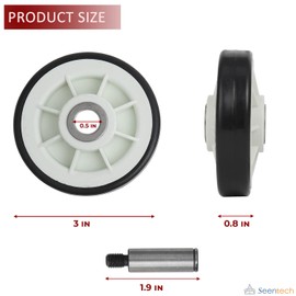 303373K Drum Roller with Shaft - Exact fit for Maytag Whirlpool clothes dryers: - Replaces 312948, 303373, 12001541, ER303373K, 303373K